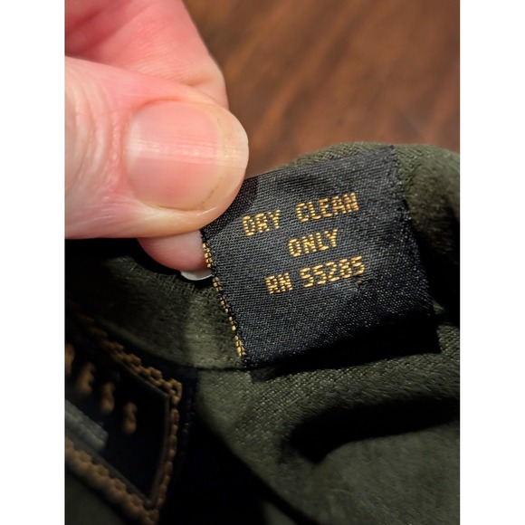 Vintage Express Jacket Womens XS Olive Green Faux Suede Blazer Buttons Notched - Picture 6 of 13